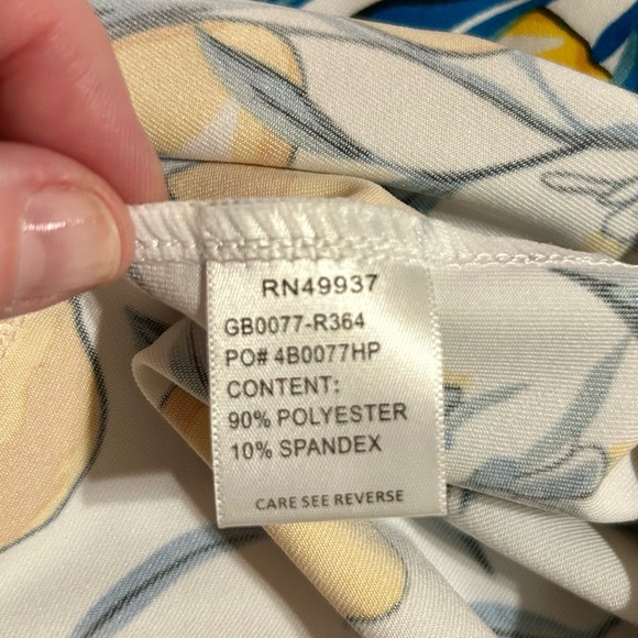 NWT Women’s Tail Activewear Lemon and Blue Leaf Print Tank Top Sz XL - Picture 7 of 8